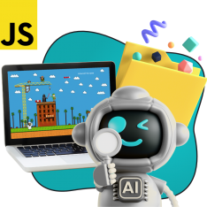 Язык программирования JavaScript + AI. Проектное обучение + геймификация + AI-помощники - КИБЕРшкола программирования для детей, компьютерные курсы для школьников, начинающих и подростков - KIBERone г. Ереван